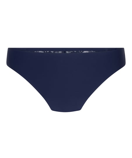 Lace Back Invisible Thong, Blue