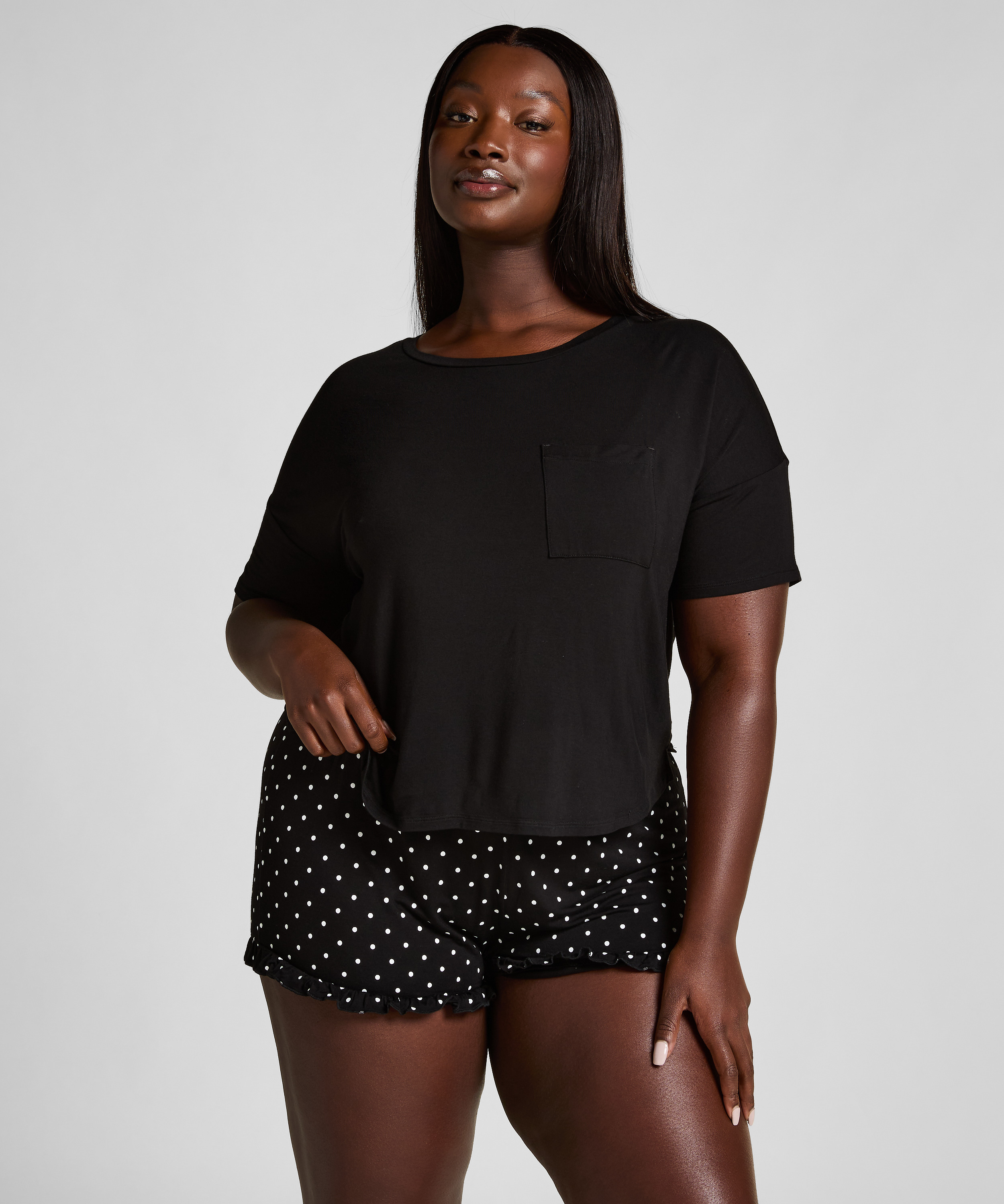 Short Pyjama Set, Black, main