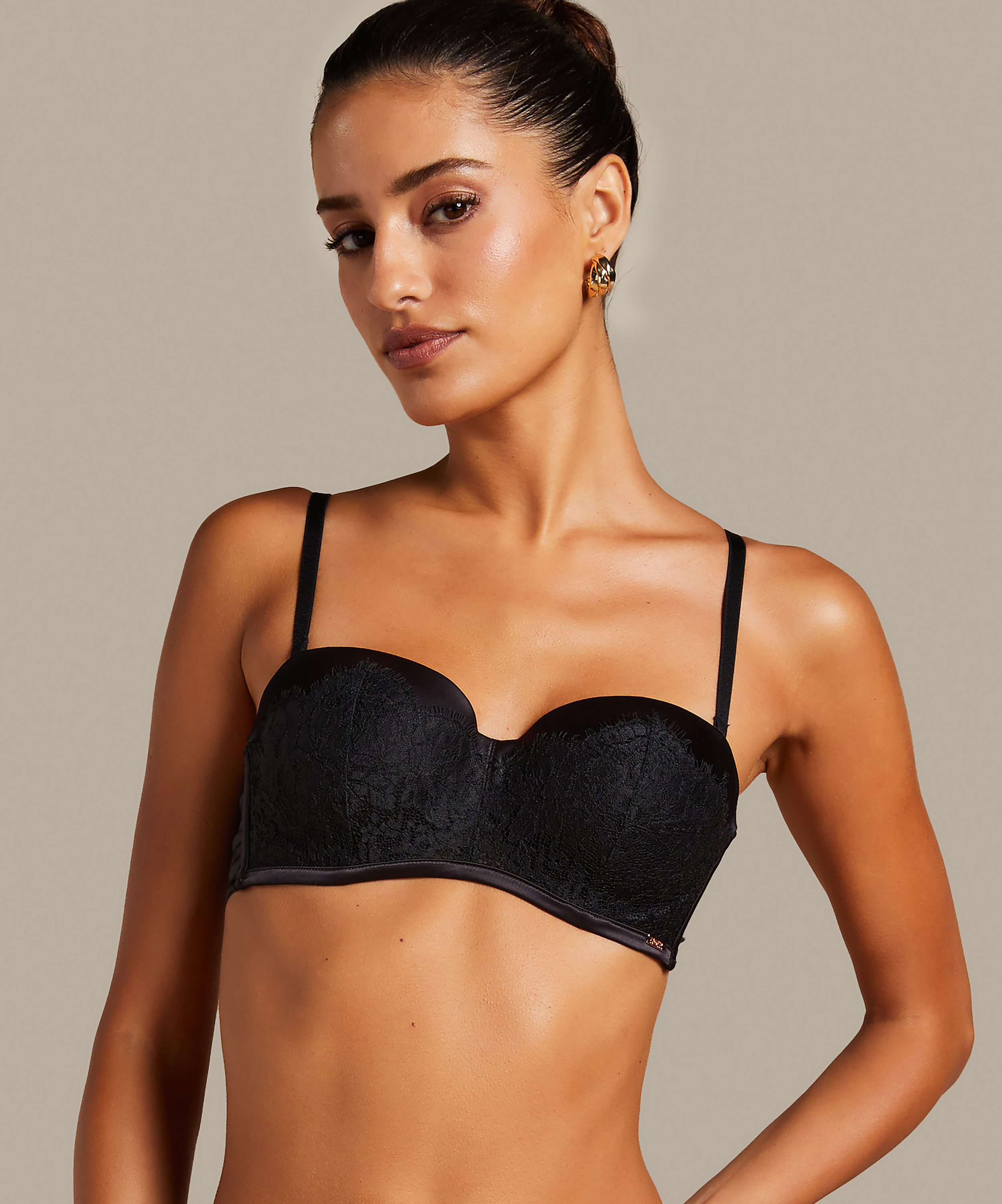 Chalice Padded Strapless Underwired Bra, Black, main