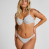 Highleg Bikini Bottom Stripes, White
