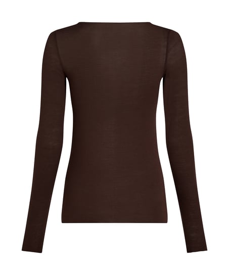 super soft Boatneck shirt with Cashmere, Brown