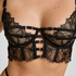 Non-Padded Underwired Longline Bra Bea, Black