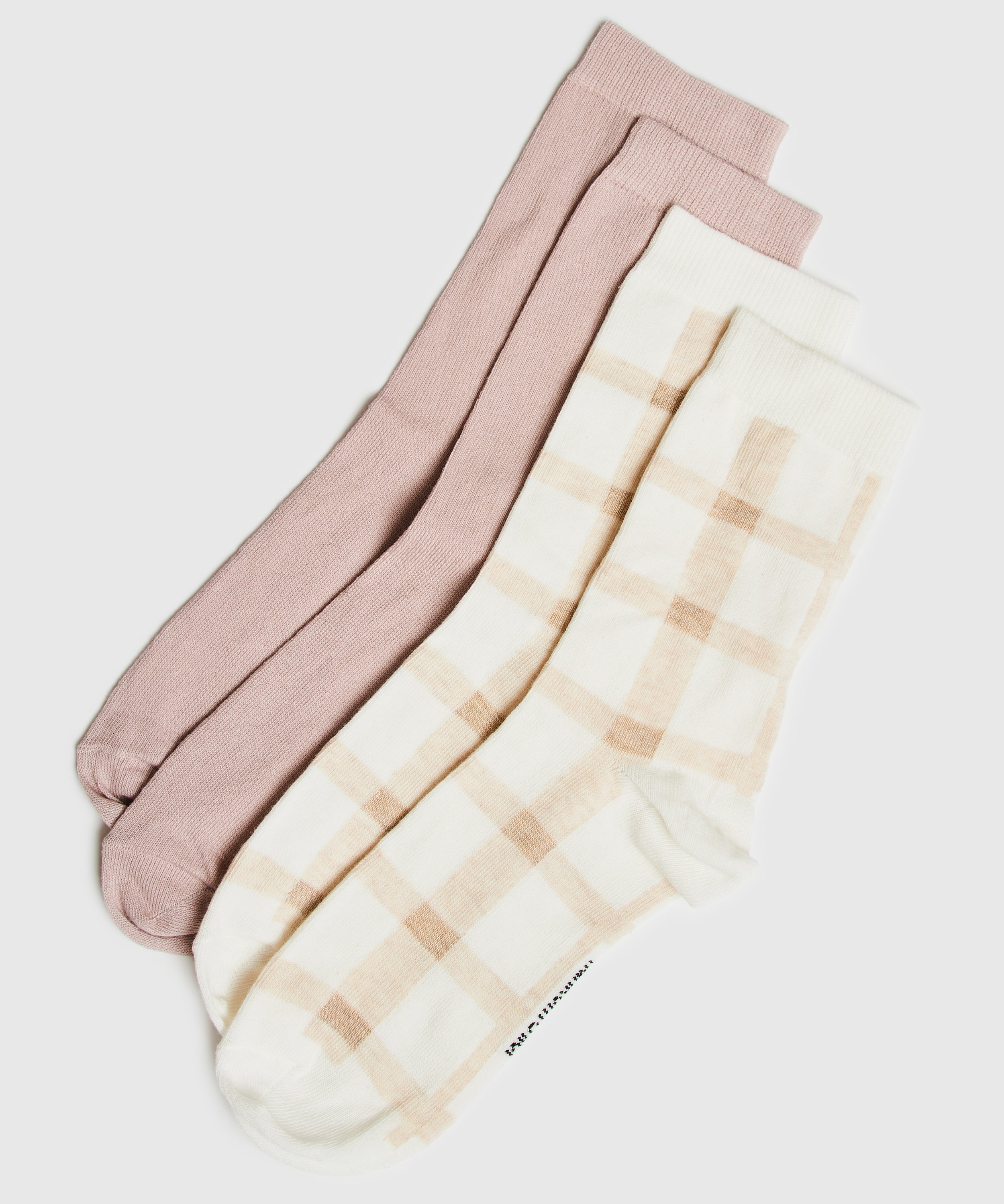 2 Pairs Cotton Socks, Black, main