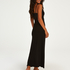 Long slip dress Modal lace, Black