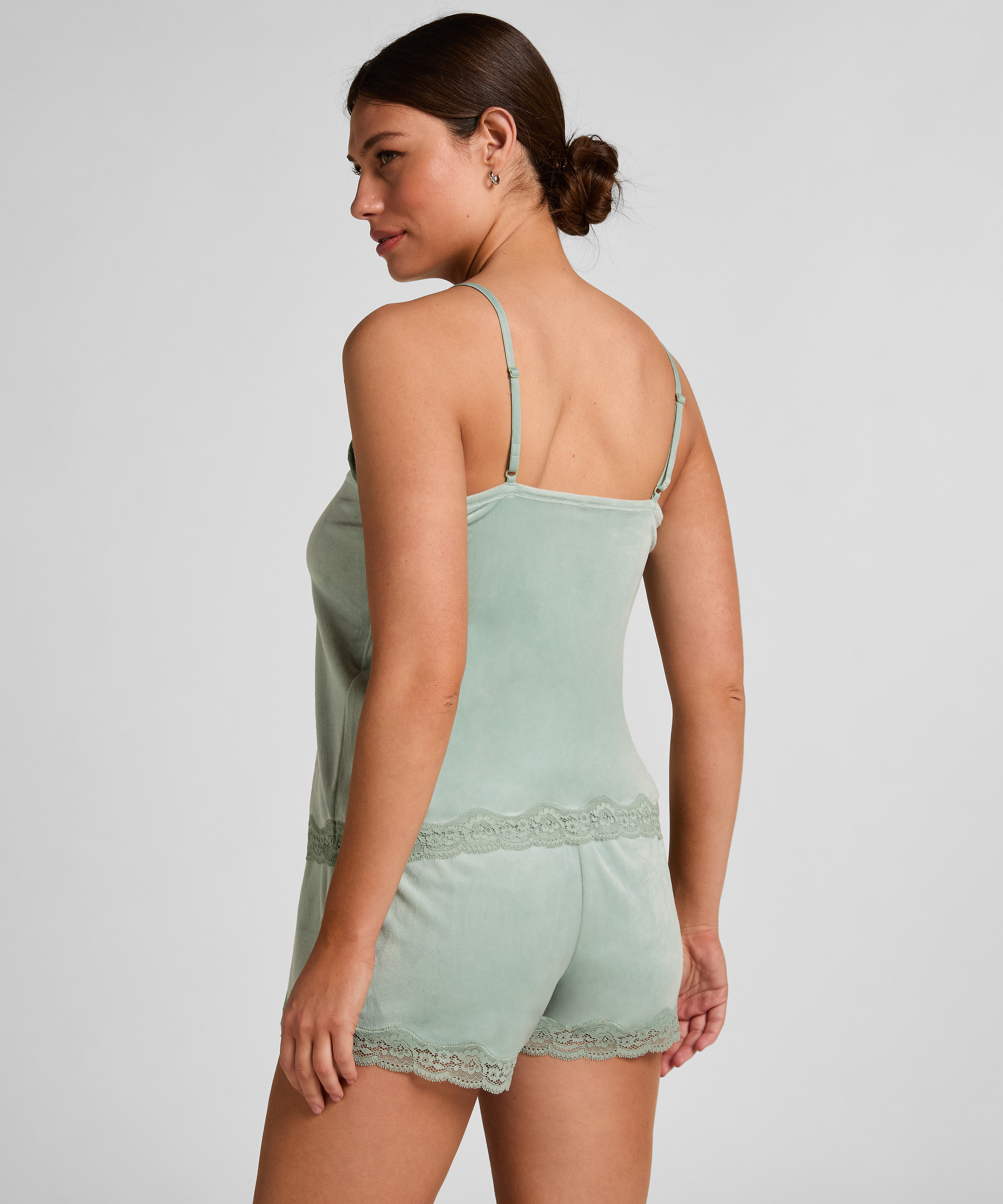 Short Velours Lace, Green, main