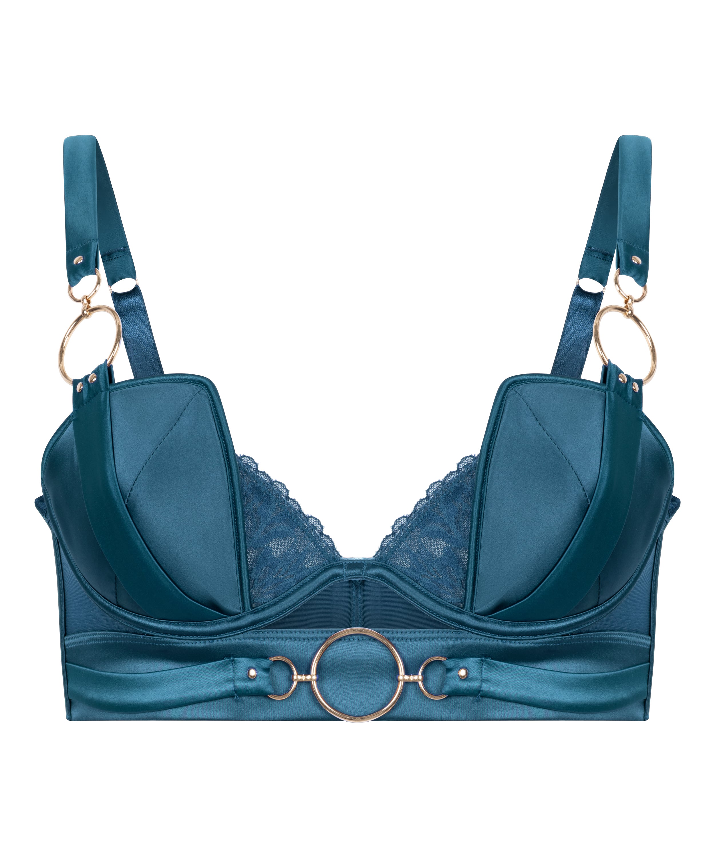 Marjolein Padded Underwired Longline Bra, Blue, main