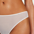 Invisible thong Stripe mesh, White