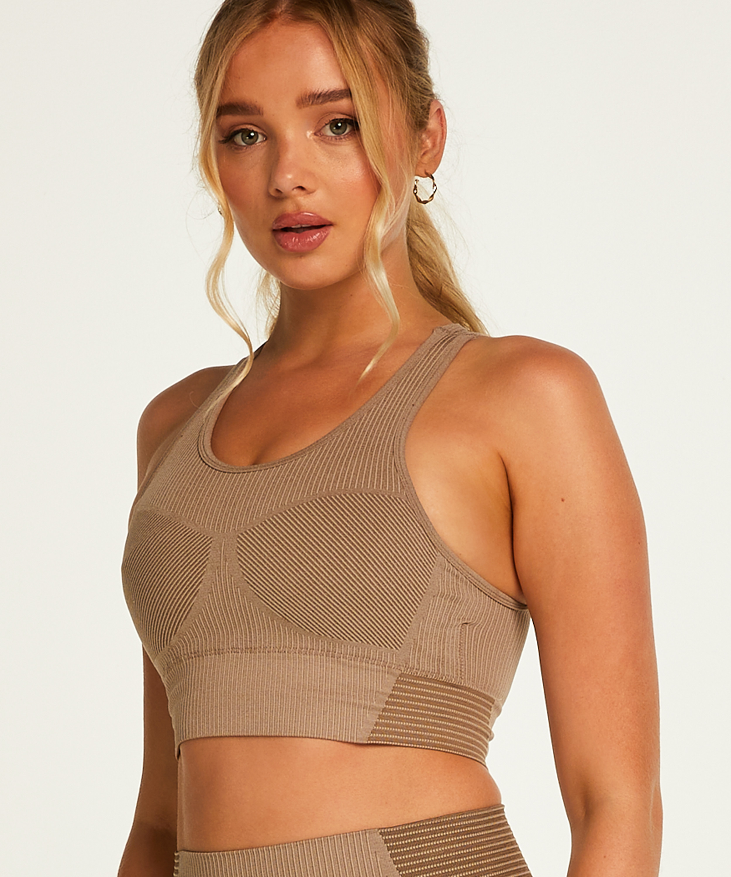 HKMX Seamless Sports Bra, Gray, main
