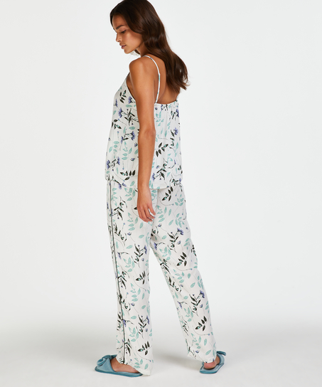 Pressed leaves cami, White