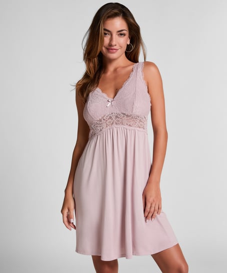 Nora Lace Slip Dress, Pink