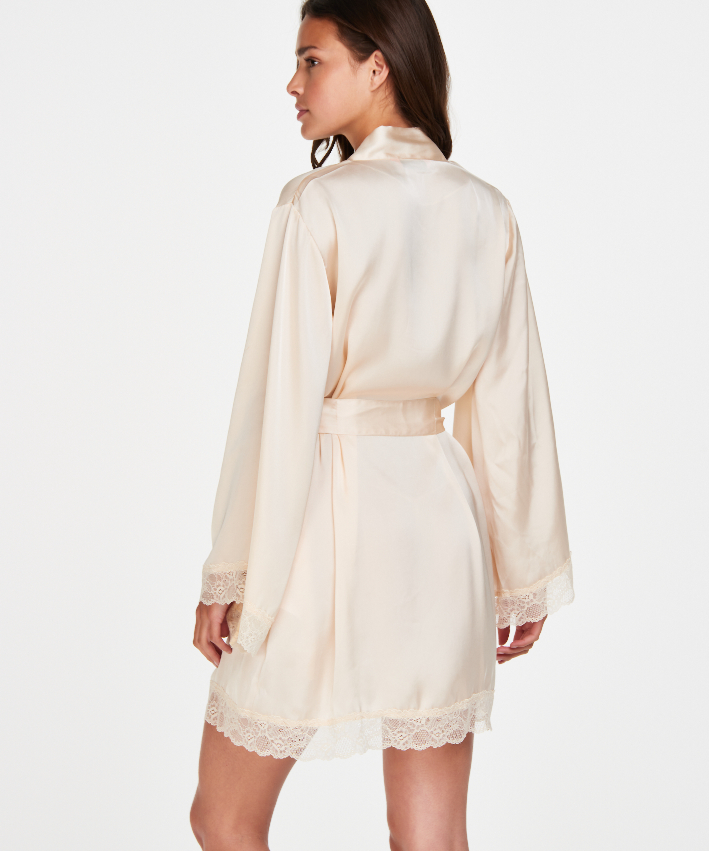 Meili Satin Kimono, Beige, main