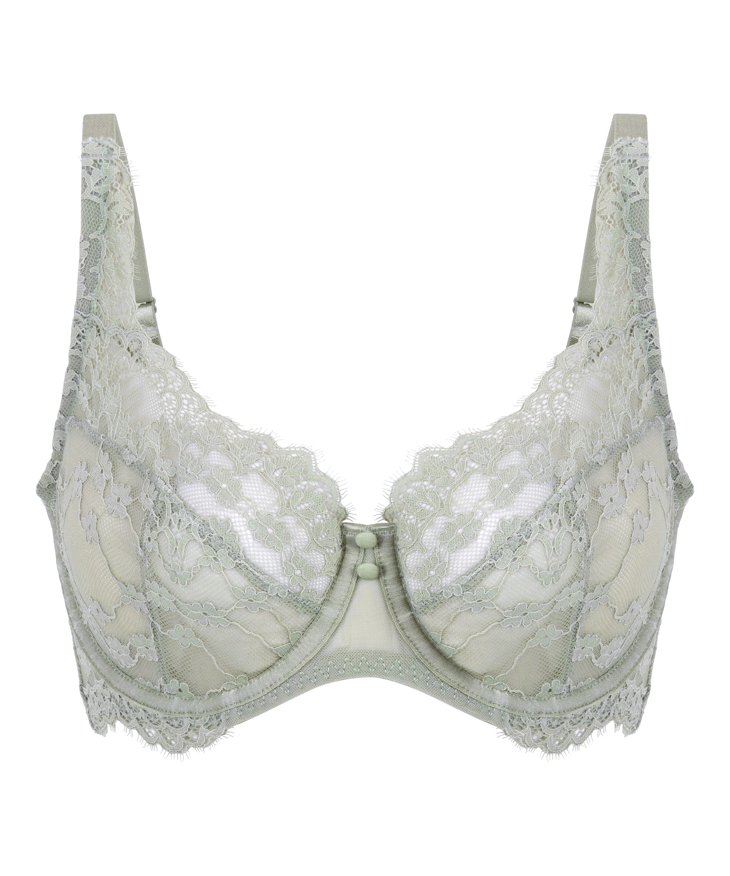 Daisy Non-Padded Underwired Bra, Green, main