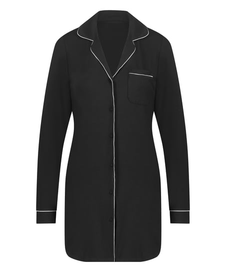 Essential Jersey Shirtdress, Black