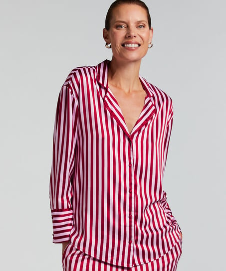 Satin Long-Sleeved Jacket, Pink