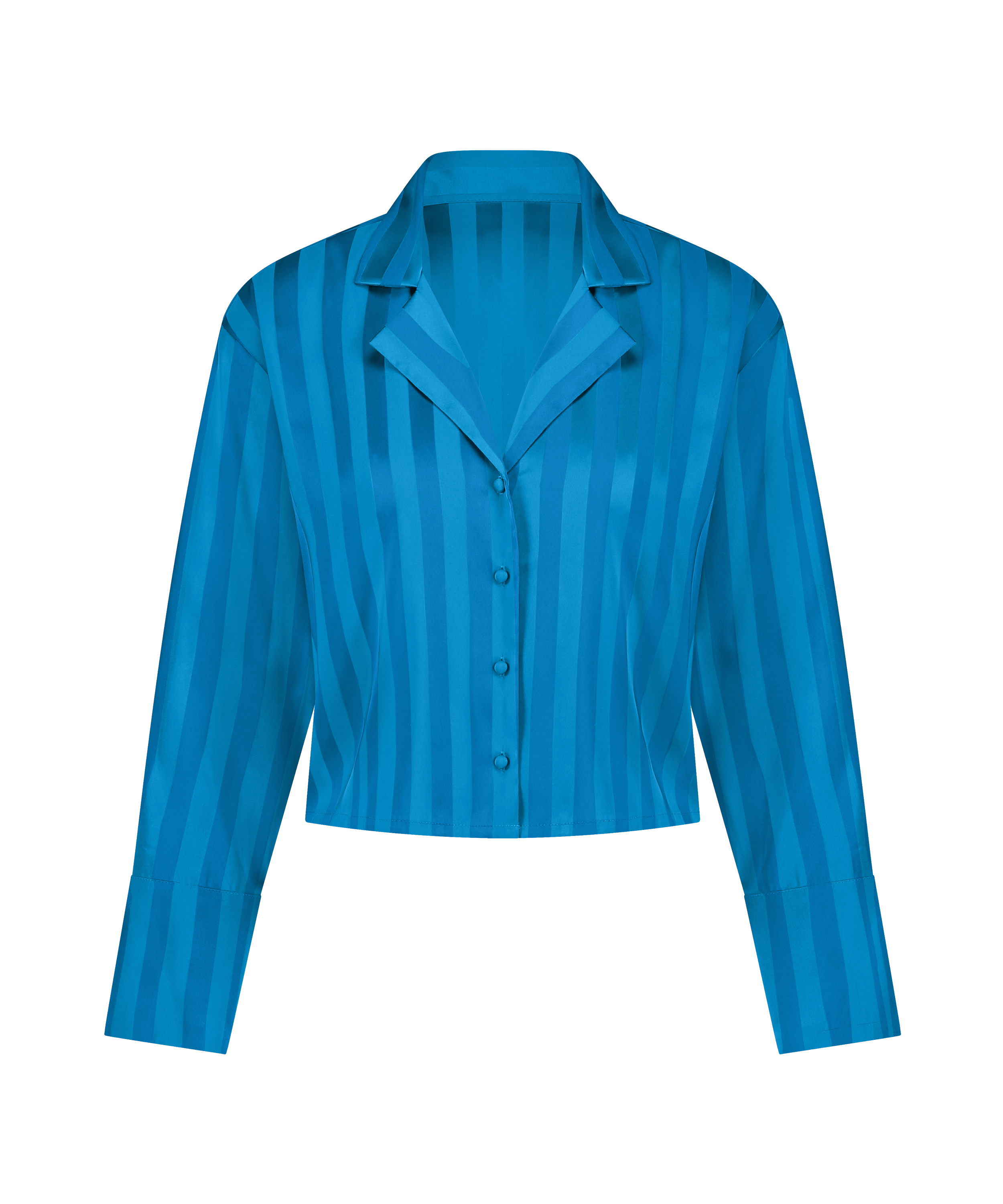 Satin Long-Sleeved Jacket, Blue, main