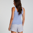 Ribbed Lace Singlet, Blue