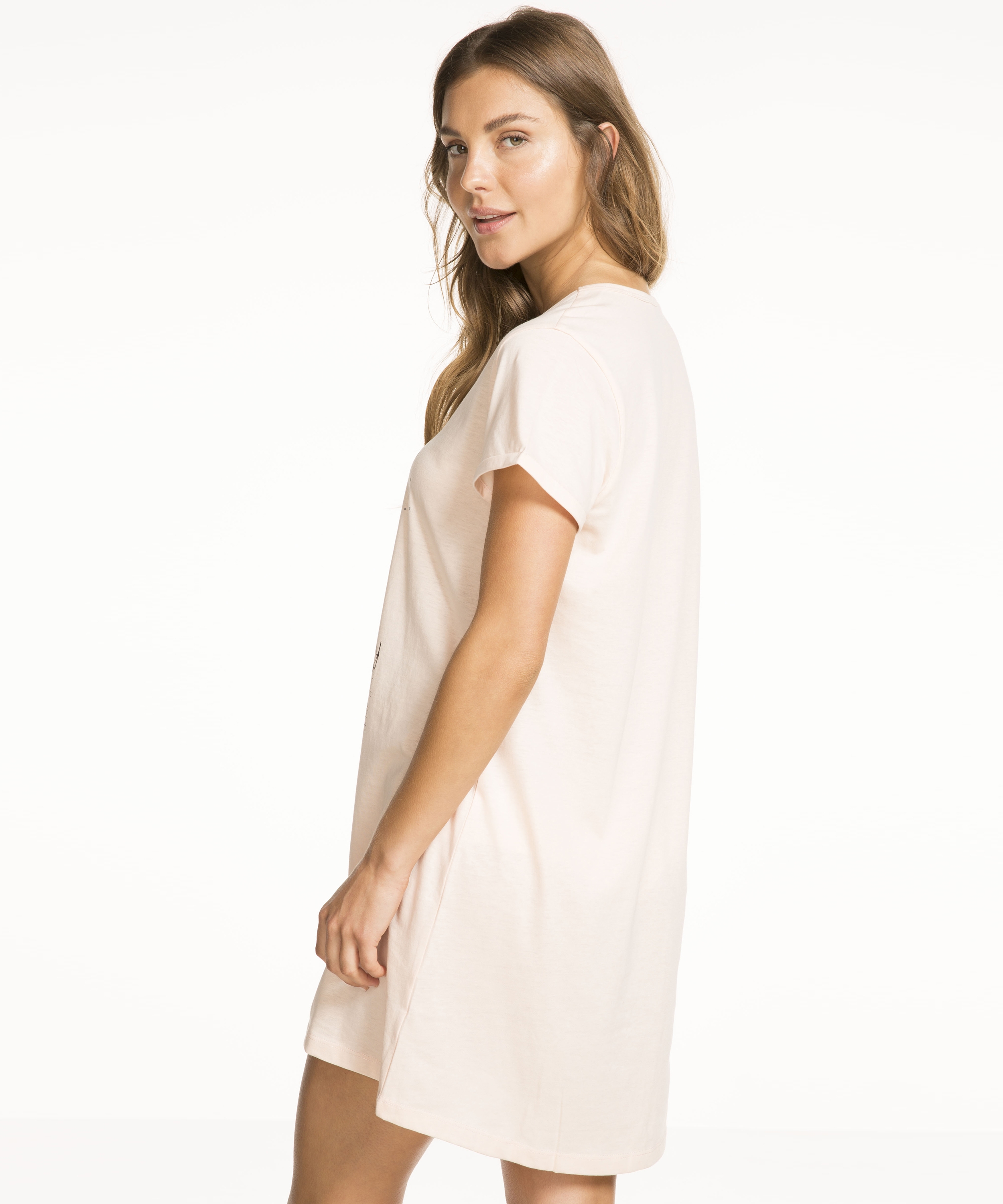 Nightshirt V-neck, Pink, main