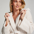 Fleece Bathrobe, Beige