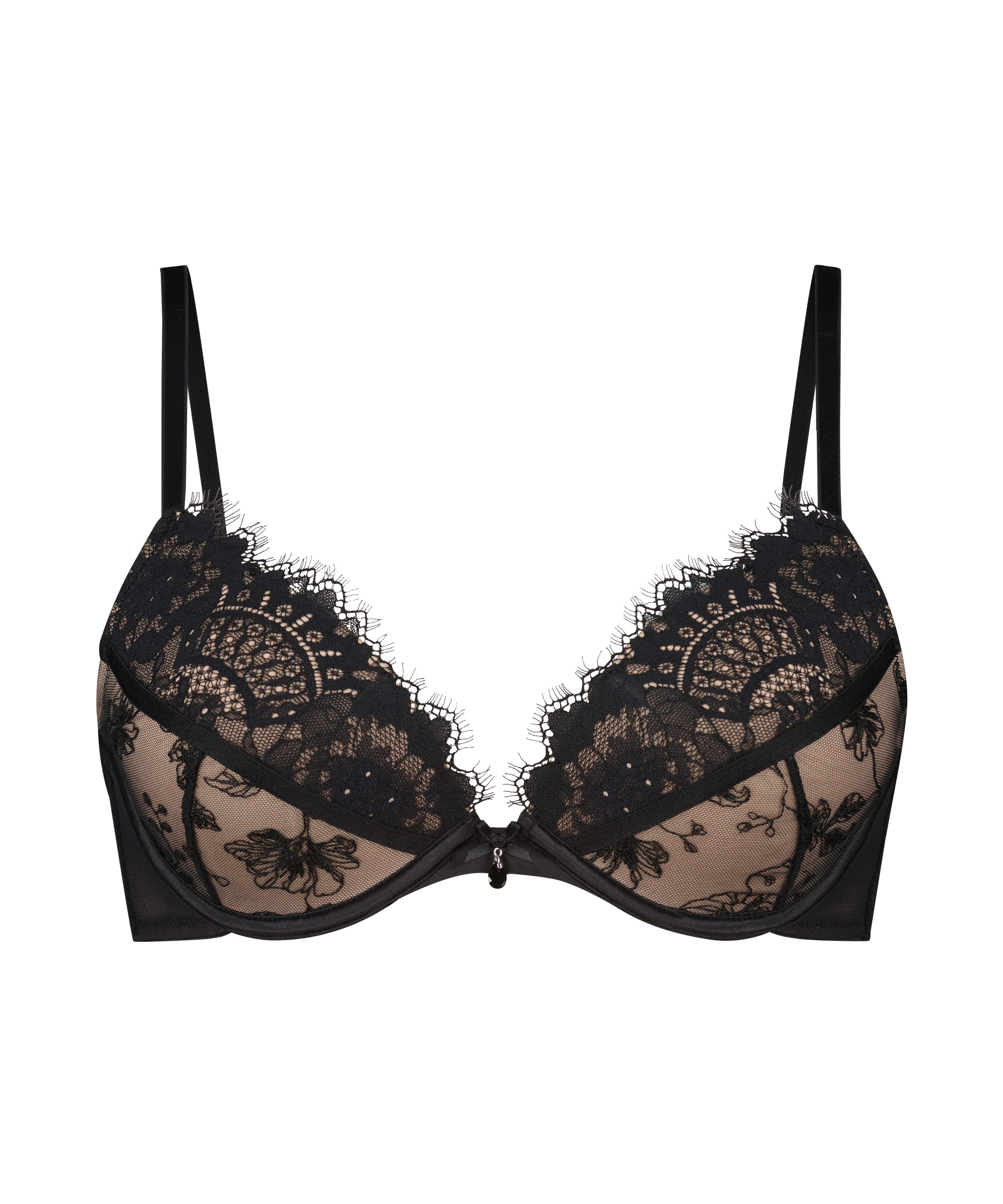 Sia Padded Underwired Push-Up Bra, Black, main