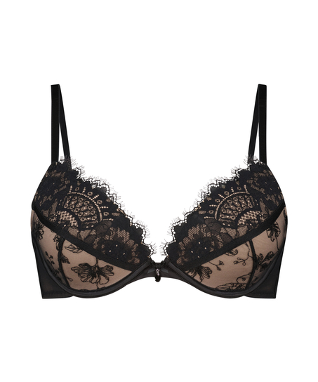 Sia Padded Underwired Push-Up Bra, Black