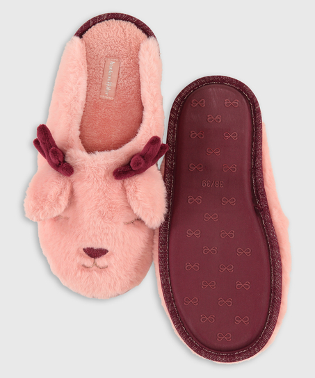 Luna reindeer slippers, Pink