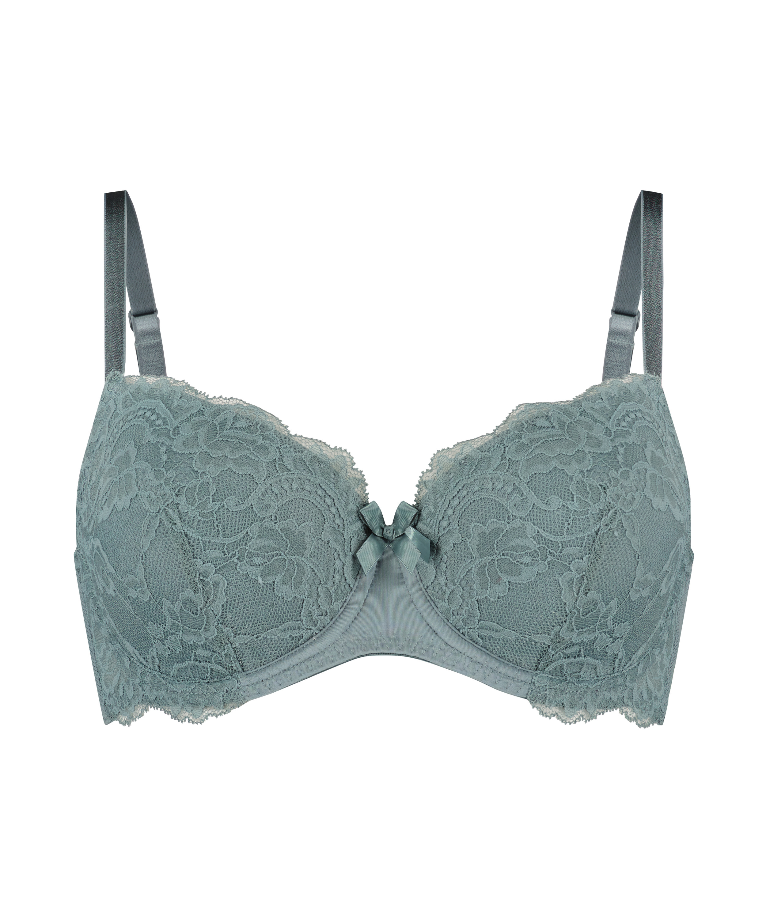 Teddy Padded Underwired Bra, Green, main