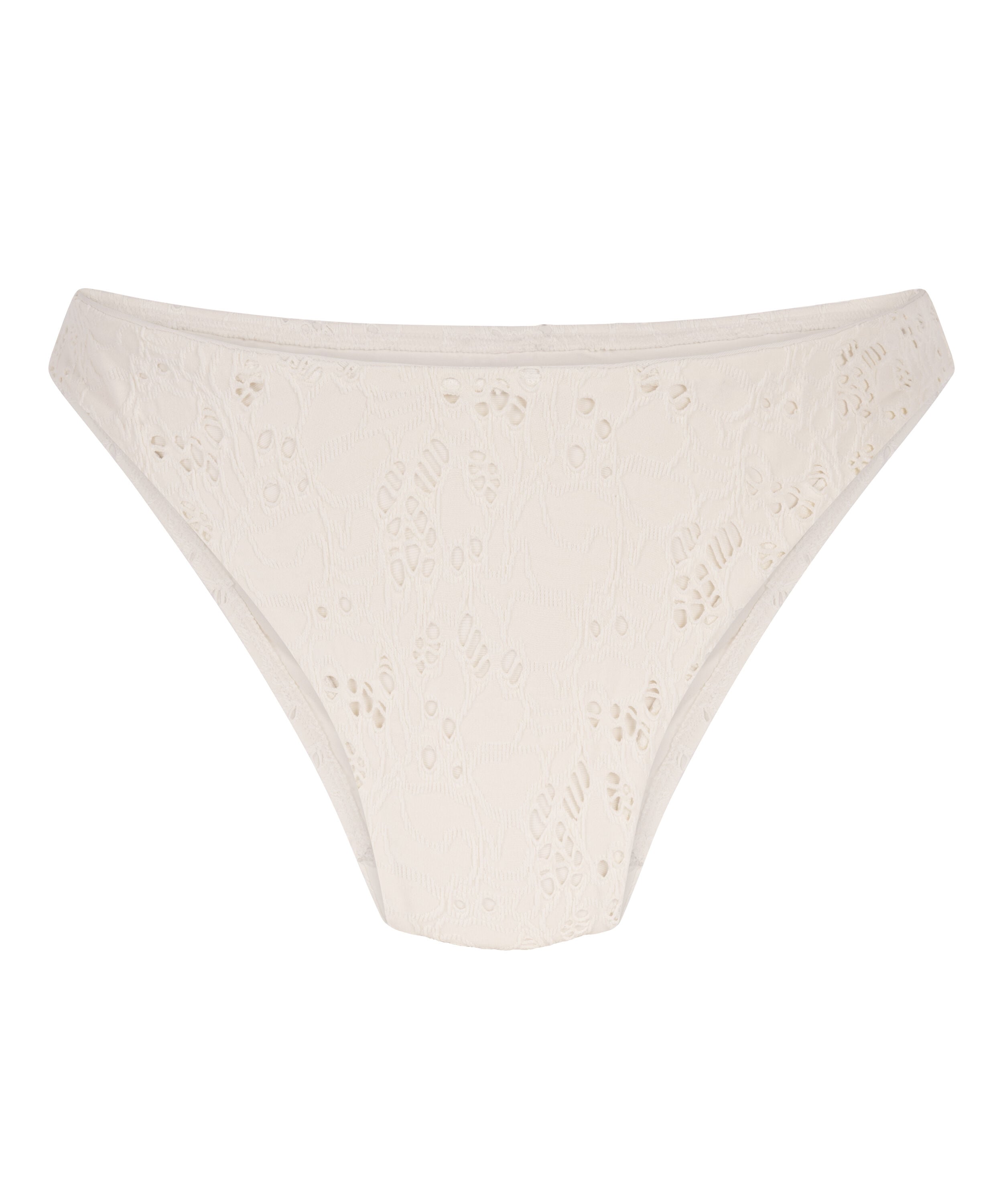 Crochet High Leg Bikinibottom, White