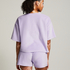 Short-sleeve velours top, Purple