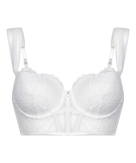 Whitney Padded Underwired Longline Bra, White