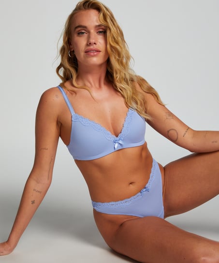 Lola Padded Non-Wired Bra, Blue