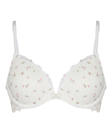 Marine Padded Push-Up Underwired Bra, White