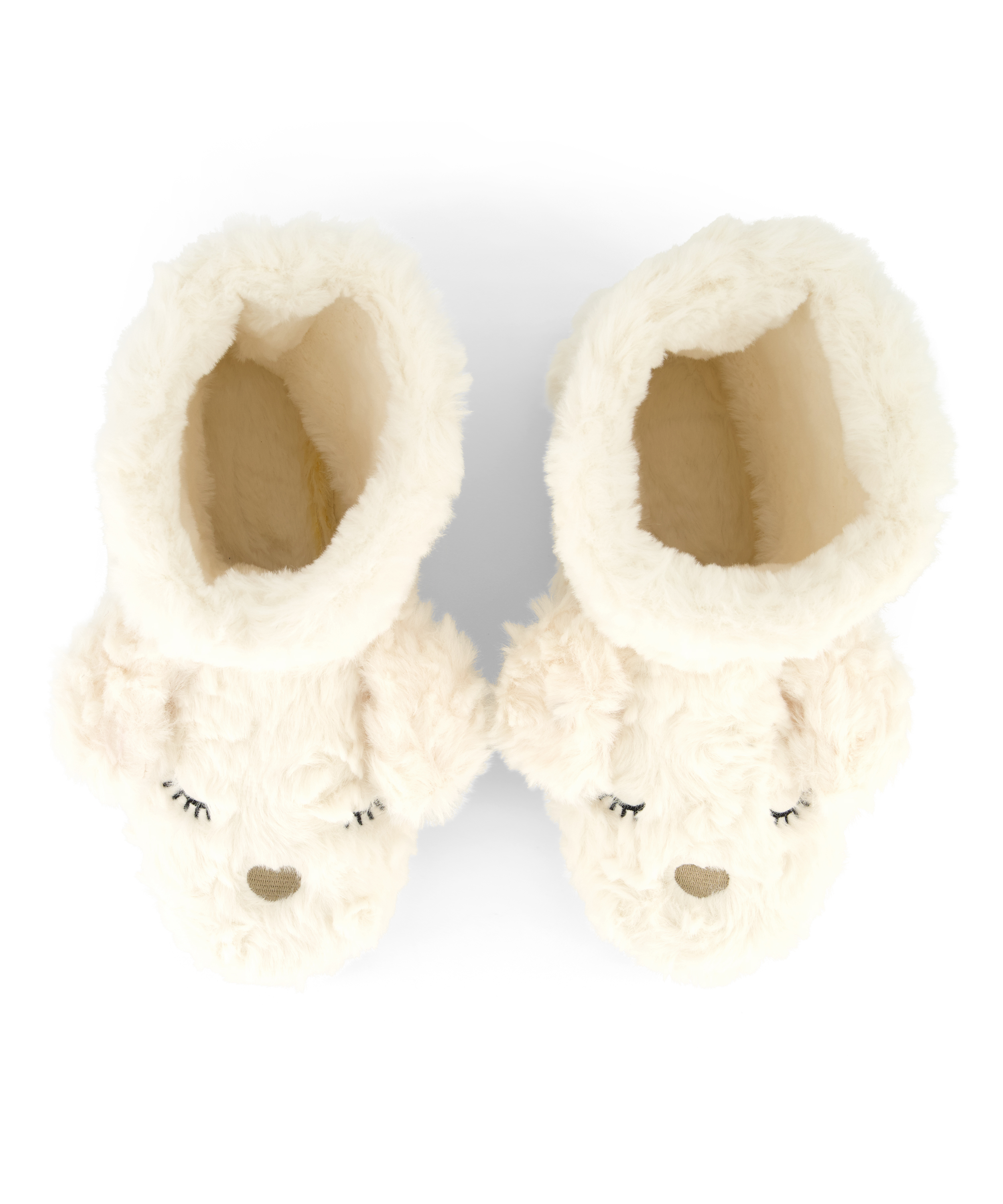 Fur Slippers, White, main