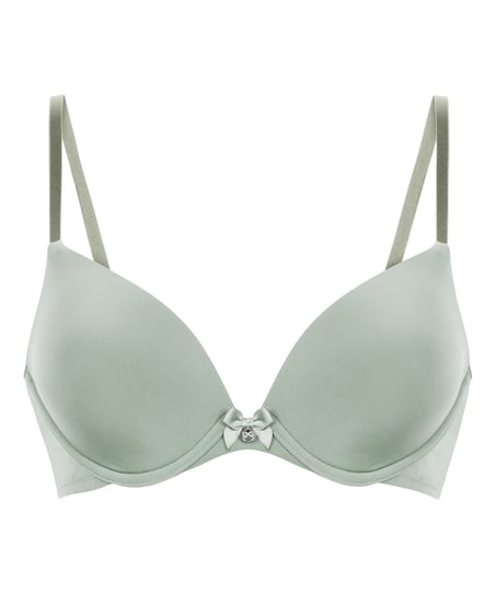 Plunge Padded Underwired Bra, Green