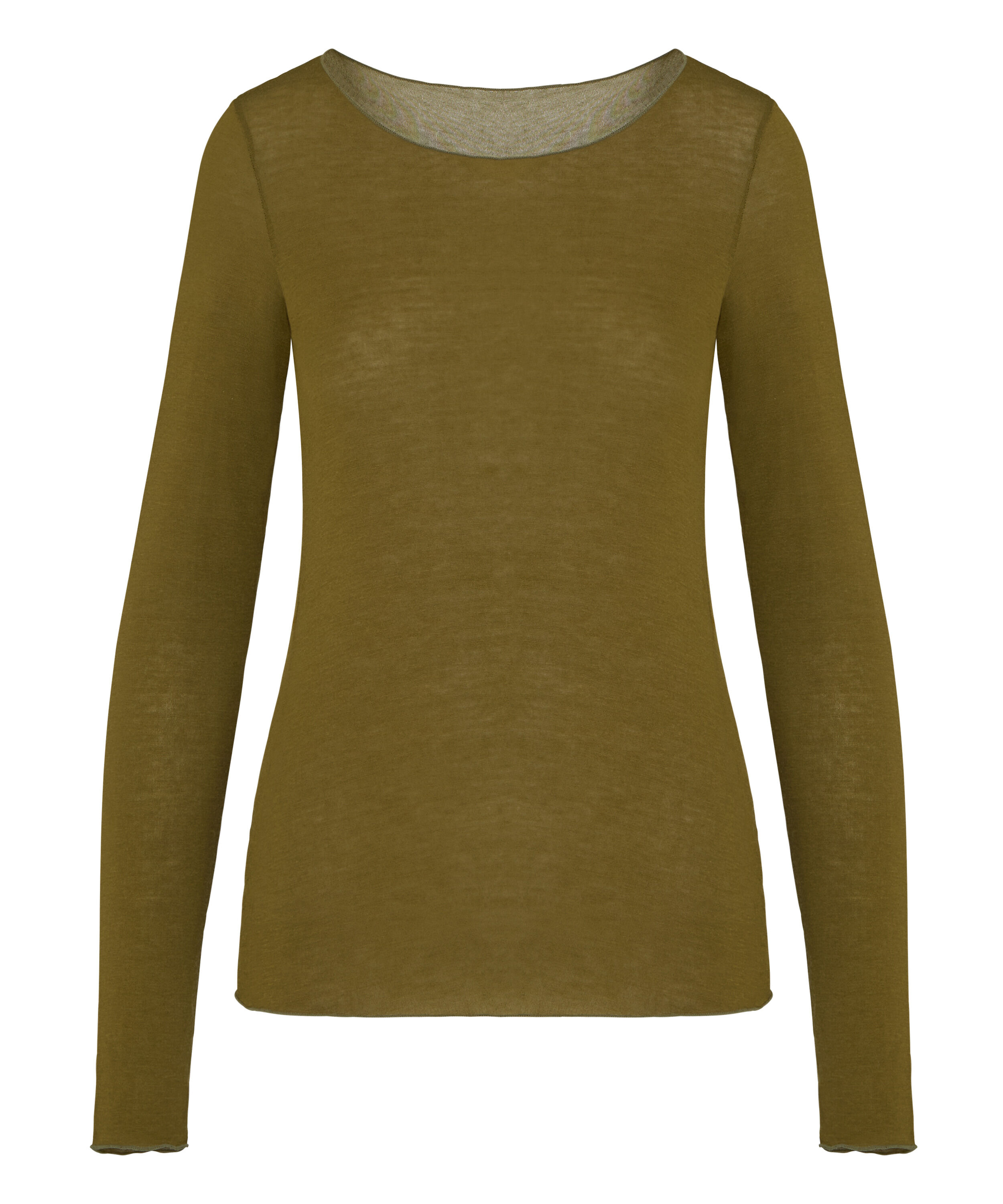 super soft Boatneck shirt with Cashmere, Green