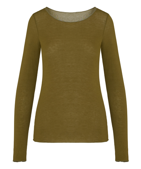 super soft Boatneck shirt with Cashmere, Green
