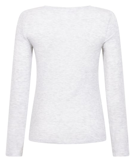 Long-Sleeved Pyjama Top, Gray