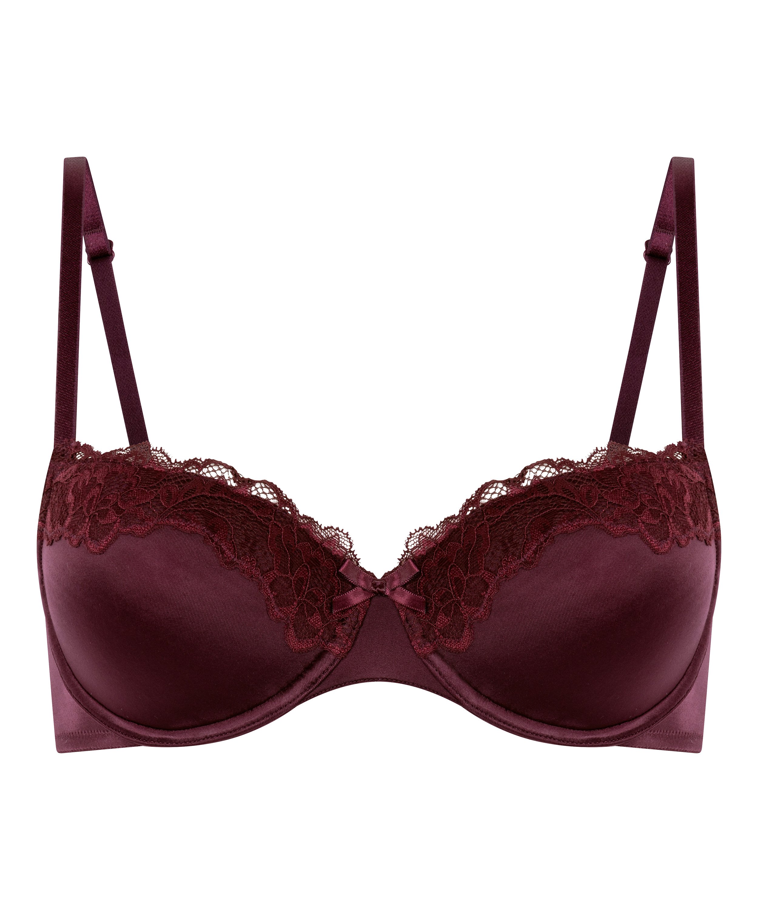 Lace & Shine Padded Underwired Bra, Purple, main