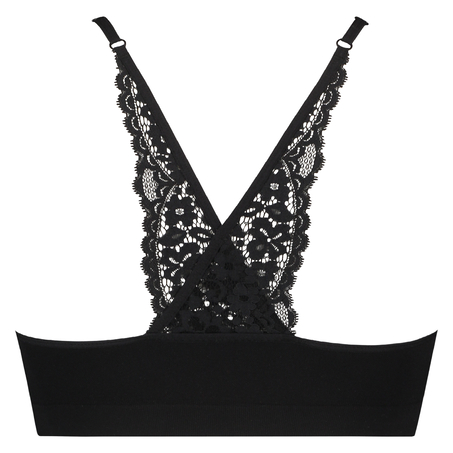 Marina Seamless Lace Back Bralette, Black