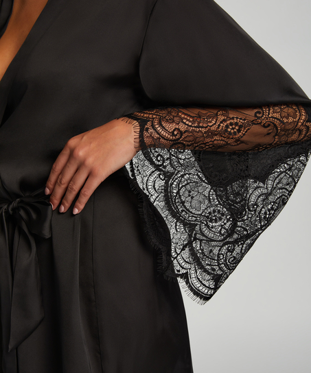 Satin Kimono, Black