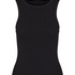 Singlet tanktop cotton rib, Black