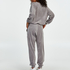 Tall Velours Jogging Bottoms, Gray