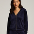 Velour hoodie jacket, Blue