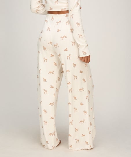 Pants Loose Pointelle, White