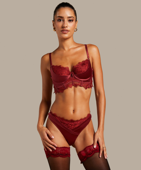 Zoe Padded Longline Underwired Bra, Red