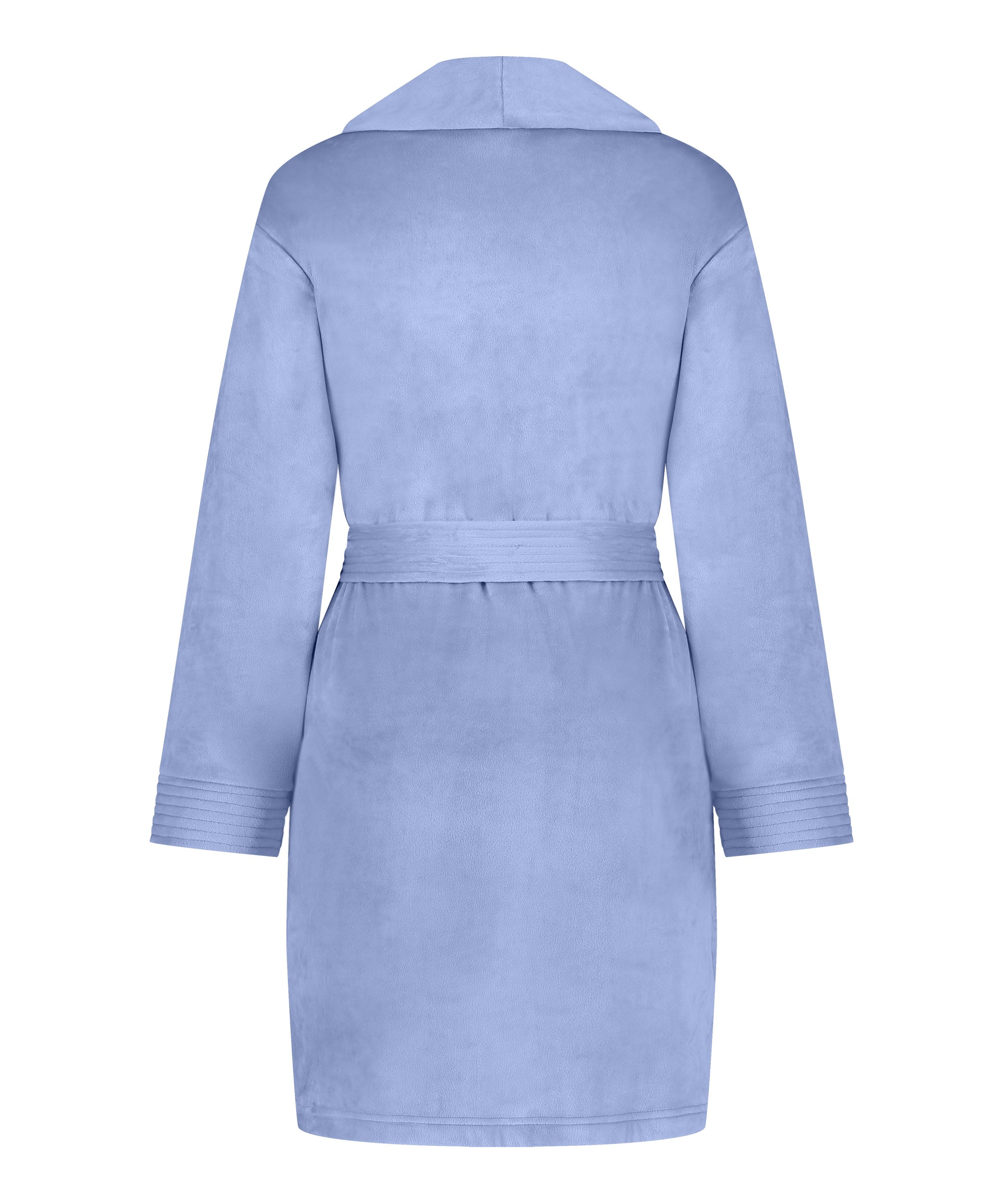 Velours short bathrobe, Blue, main