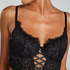 Char Padded Underwired Longline Push-Up Bra, Black