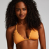 Scallop Lurex Triangle Bikini Top, Orange