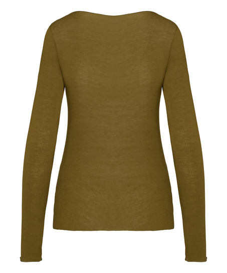 super soft Boatneck shirt with Cashmere, Green
