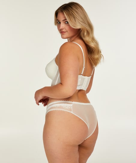 Malika padded longline underwired bra, White