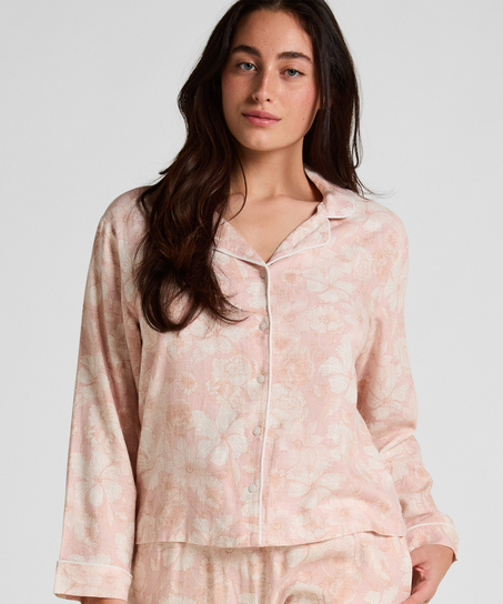 Flower Linen Jacket, Pink